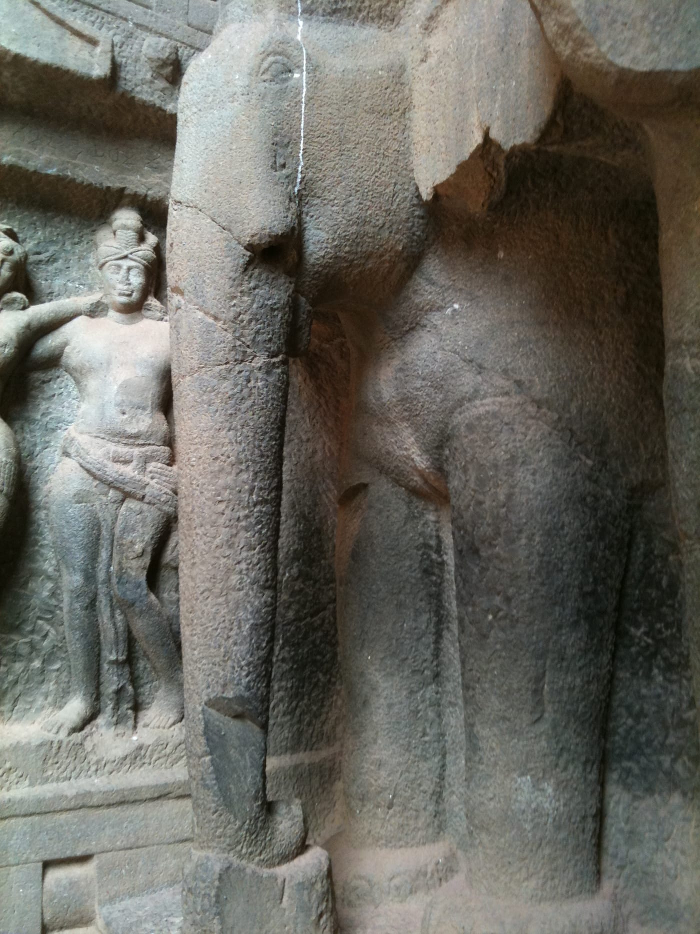 Elephant pillar sculpture at Karla Caves entrance