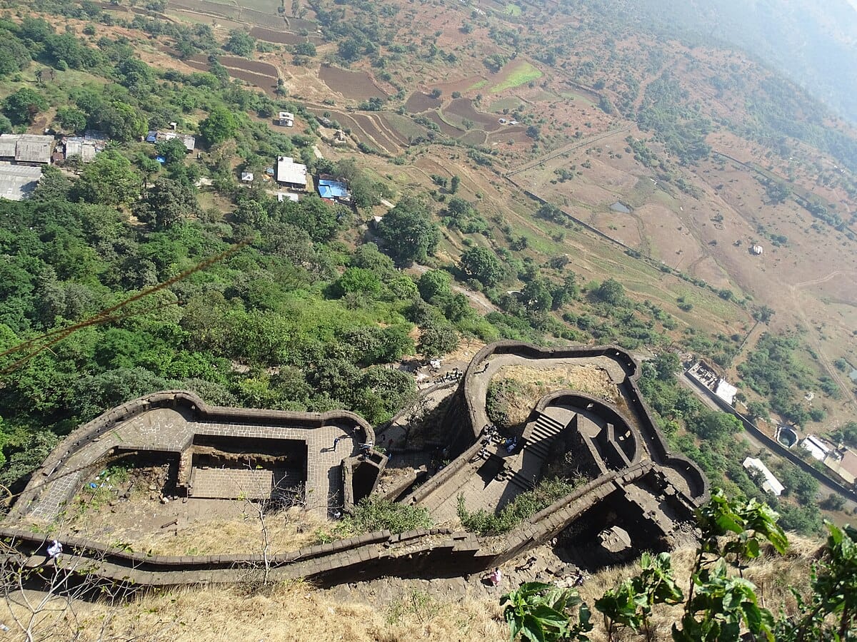 Panoramic view from the top of Lohagad Fort